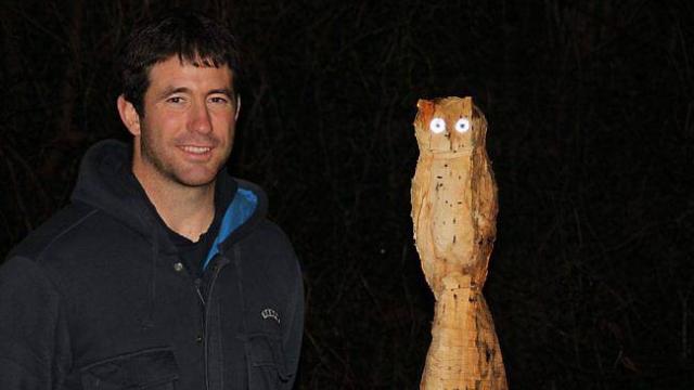 Une chouette exposée, allée des Chenêts