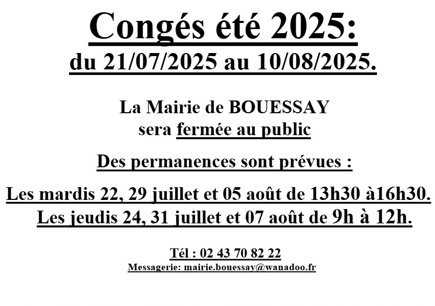 Congés été 2025