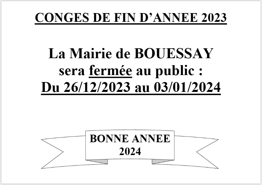 Congés de fin d'année 2023