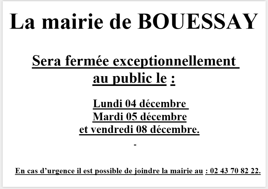 fermeture de la mairie